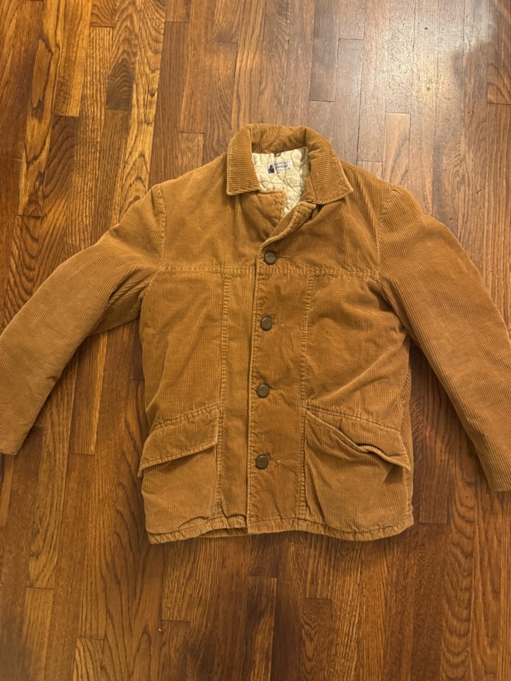Vintage finger hut fashions corduroy quilted jacket size 40